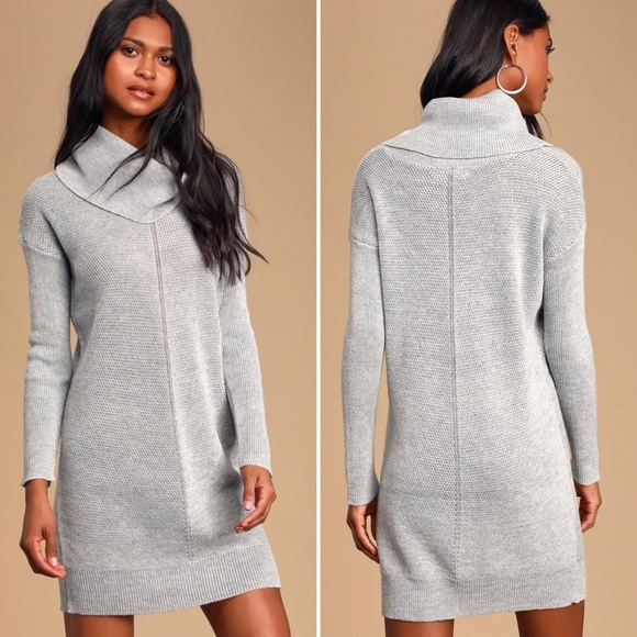 Lulus Dresses & Skirts - Lulus Tea Reader Light Grey Sweater Dress Small